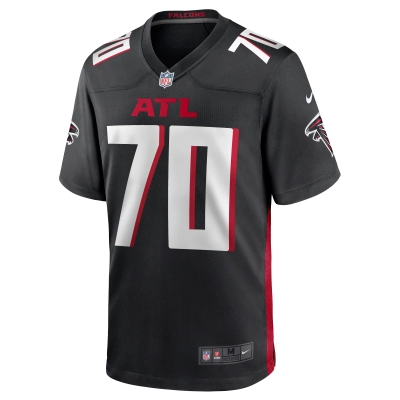 Men's Atlanta Falcons Jake Matthews Black Game Jersey 02