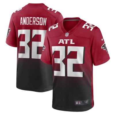Men's Atlanta Falcons Jamal Anderson Red Retired Player Alternate Game Jersey 01