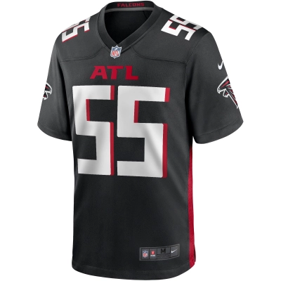 Men's Atlanta Falcons John Abraham Black Game Retired Player Jersey 02