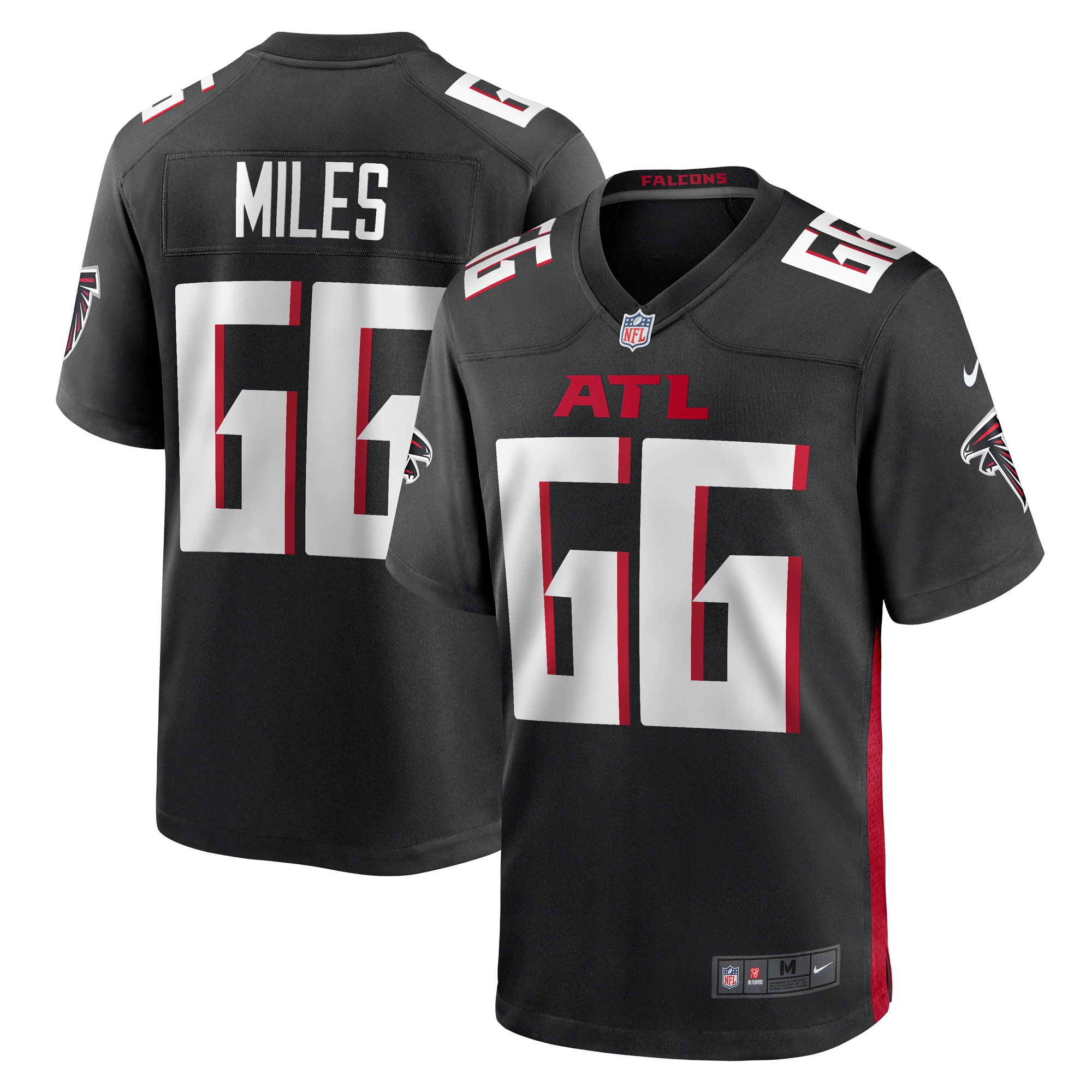 Men's Atlanta Falcons Joshua Miles Black Game Jersey