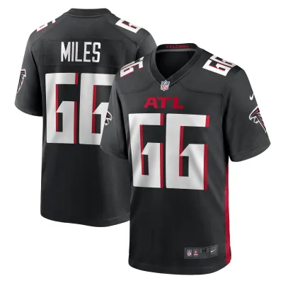 Men's Atlanta Falcons Joshua Miles Black Game Jersey 01