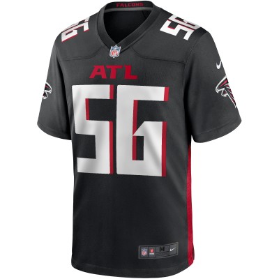 Men's Atlanta Falcons Keith Brooking Black Game Retired Player Jersey 02