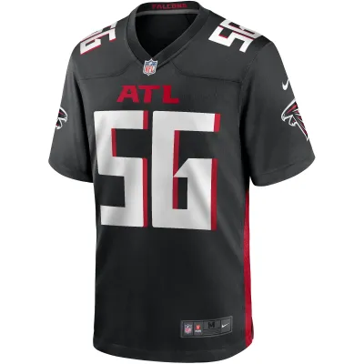 Men's Atlanta Falcons Keith Brooking Black Game Retired Player Jersey 02