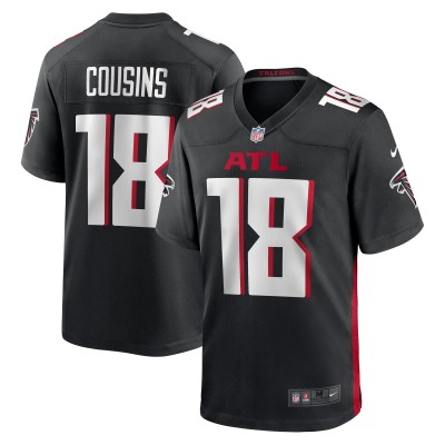 Men's Atlanta Falcons Kirk Cousins Black Game Player Jersey 01