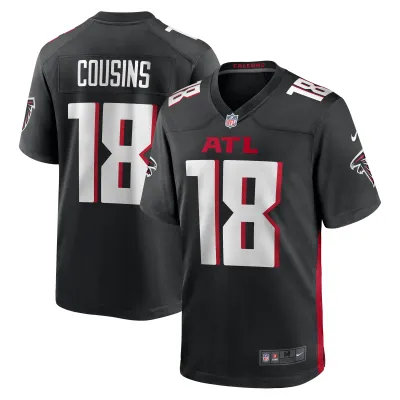 Men's Atlanta Falcons Kirk Cousins Black Game Player Jersey 01