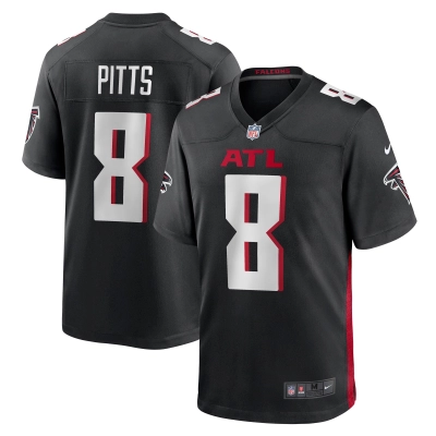 Men's Atlanta Falcons Kyle Pitts Black Game Jersey 01