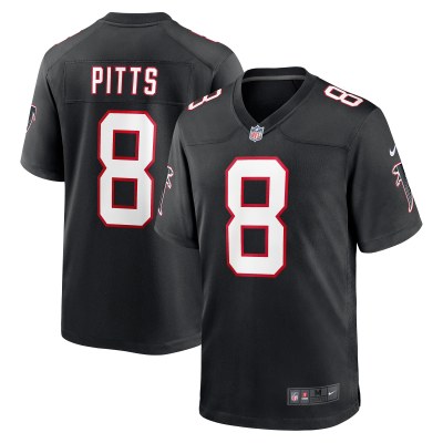 Men's Atlanta Falcons Kyle Pitts Black Player Game Jersey 01