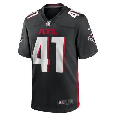 Men's Atlanta Falcons Lukas Denis Black Game Jersey 02