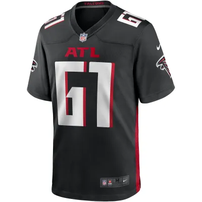 Men's Atlanta Falcons Matt Hennessy Black Player Game Jersey 02