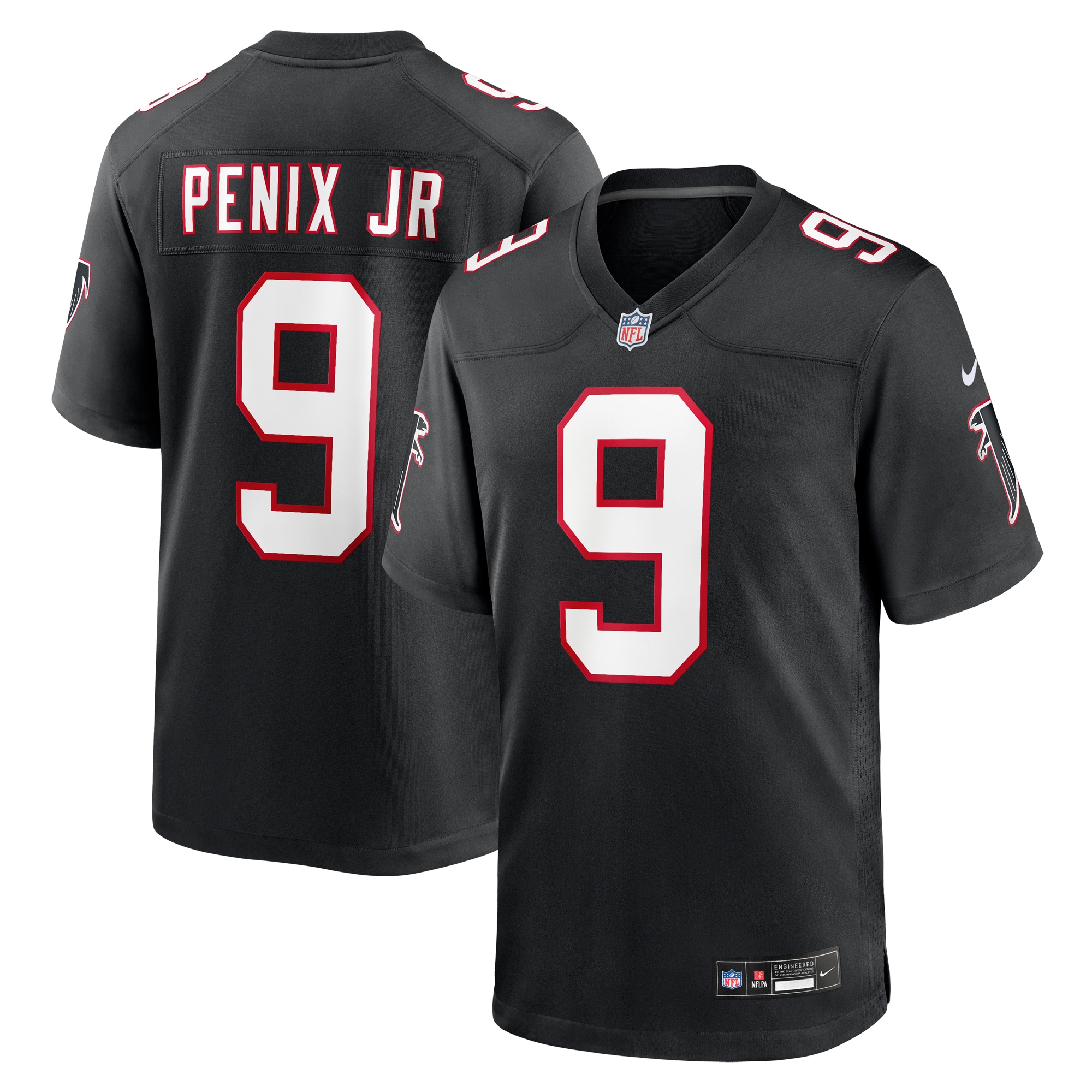 Men's Atlanta Falcons Michael Penix Jr. Black Throwback Game Jersey