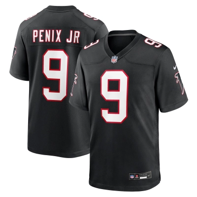 Men's Atlanta Falcons Michael Penix Jr. Black Throwback Game Jersey 01