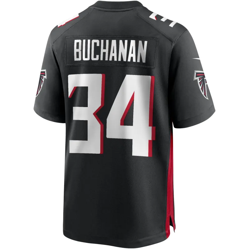 Men's Atlanta Falcons Ray Buchanan Black Game Retired Player Jersey