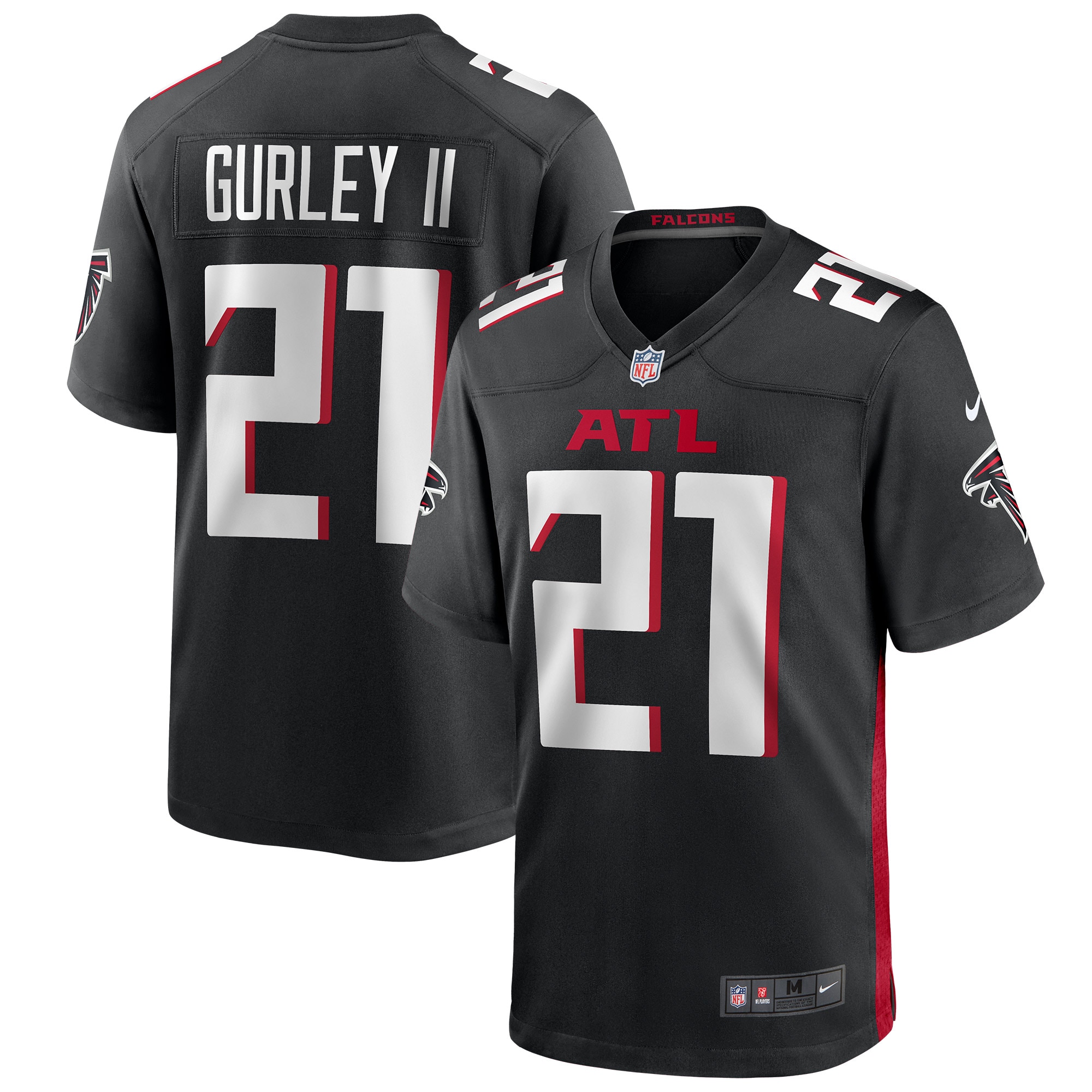 Men's Atlanta Falcons Todd Gurley II Black Game Player Jersey