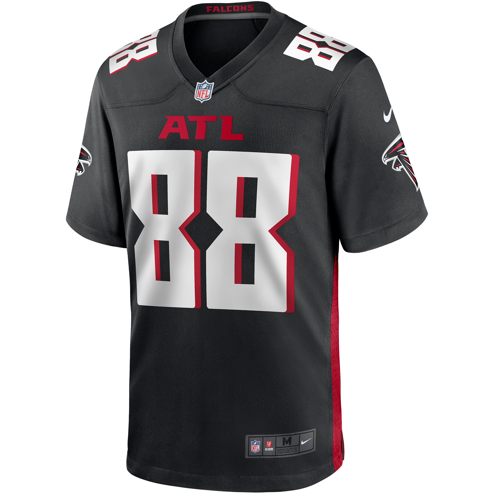 Men's Atlanta Falcons Tony Gonzalez Black Game Retired Player Jersey