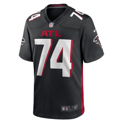 Men's Atlanta Falcons Travis Bell Black Team Game Jersey 02