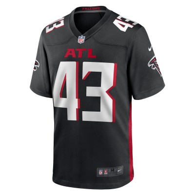 Men's Atlanta Falcons Tucker Fisk Black Player Game Jersey 02