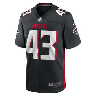 Men's Atlanta Falcons Tucker Fisk Black Player Game Jersey 02