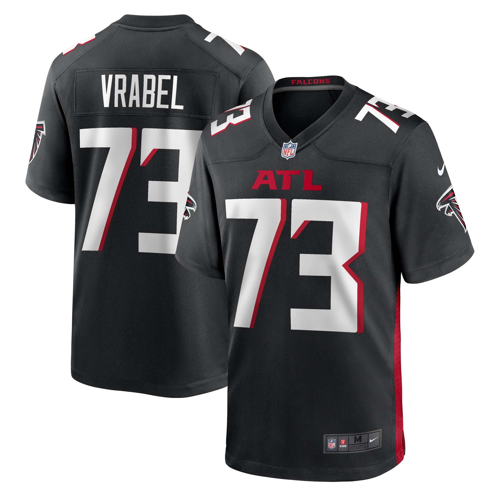 Men's Atlanta Falcons Tyler Vrabel Black Player Game Jersey