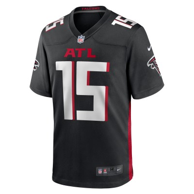 Men's Atlanta Falcons Van Jefferson Black Game Jersey 02