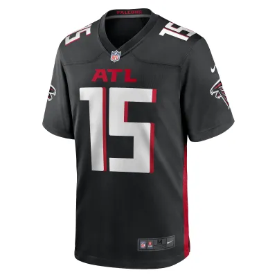 Men's Atlanta Falcons Van Jefferson Black Game Jersey 02