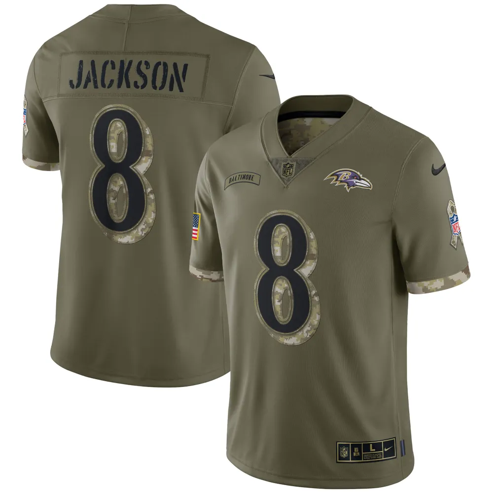 Men's Baltimore Ravens Olive 2022 Salute To Service Limited Jersey
