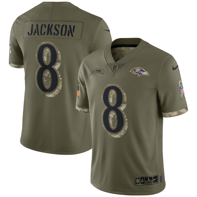 Men's Baltimore Ravens Olive 2022 Salute To Service Limited Jersey