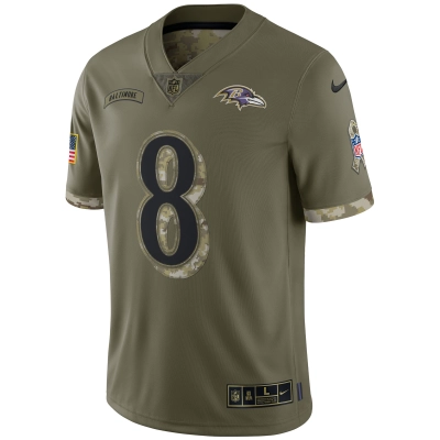Men's Baltimore Ravens Olive 2022 Salute To Service Limited Jersey 02