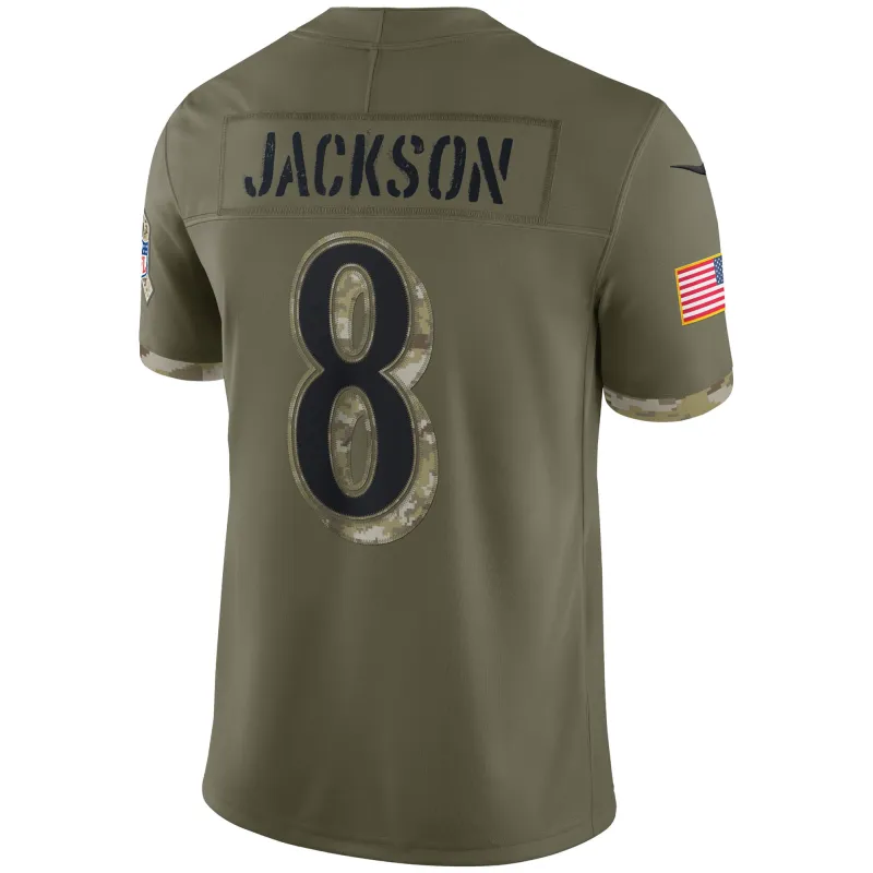 Men's Baltimore Ravens Olive 2022 Salute To Service Limited Jersey