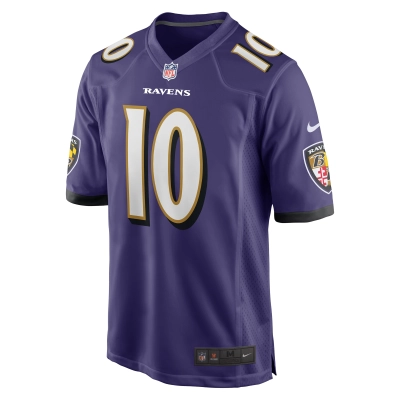Men's Baltimore Ravens Arthur Maulet Purple Game Jersey 02