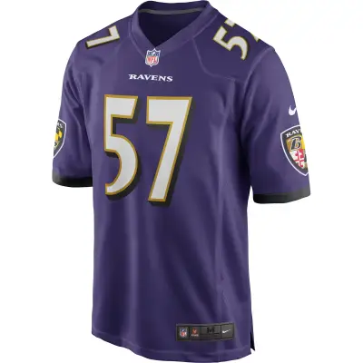 Men's Baltimore Ravens Bart Scott Purple Game Retired Player Jersey 02