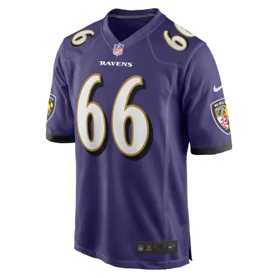 Men's Baltimore Ravens Ben Cleveland Purple Game Jersey 02