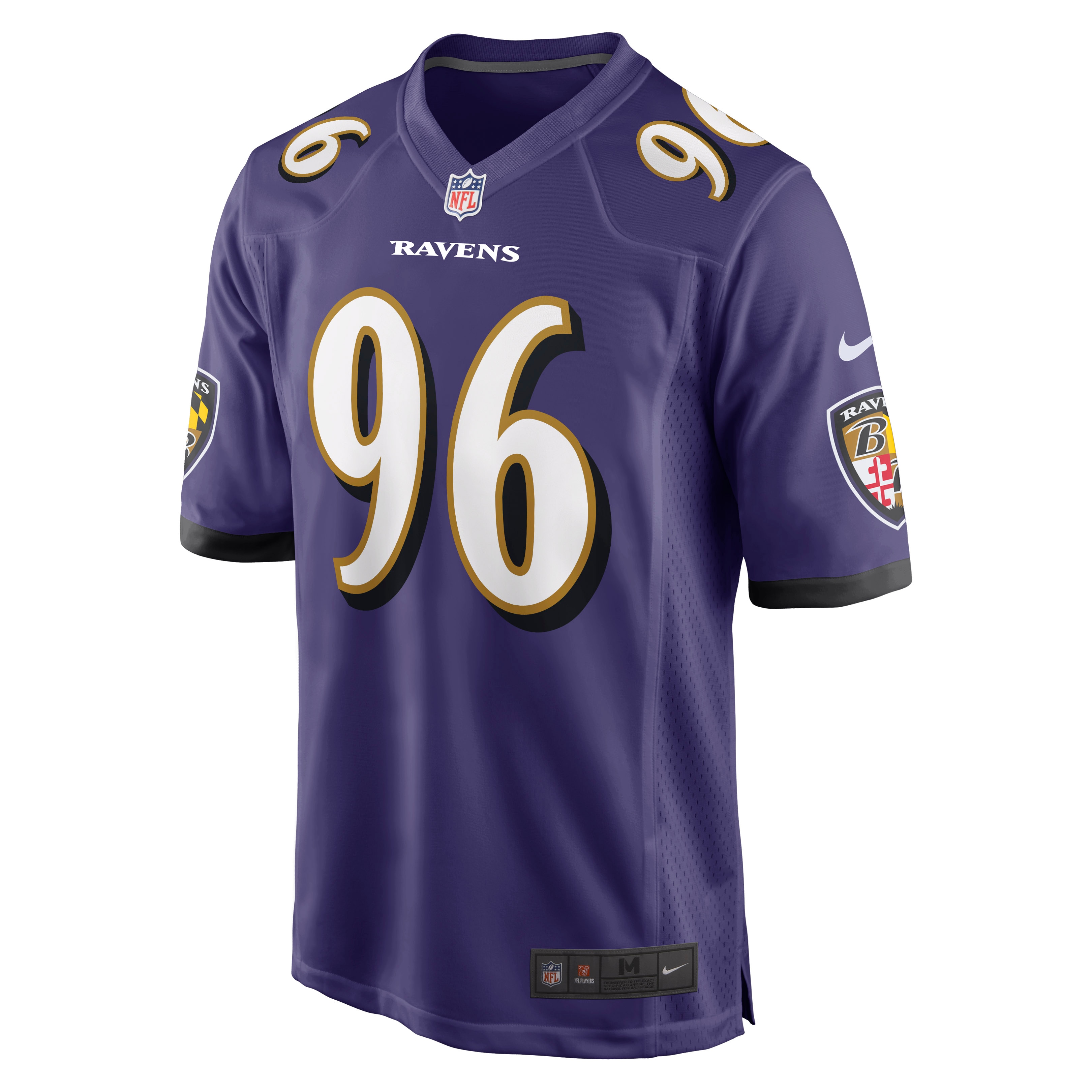 Men's Baltimore Ravens Broderick Washington Purple Game Player Jersey