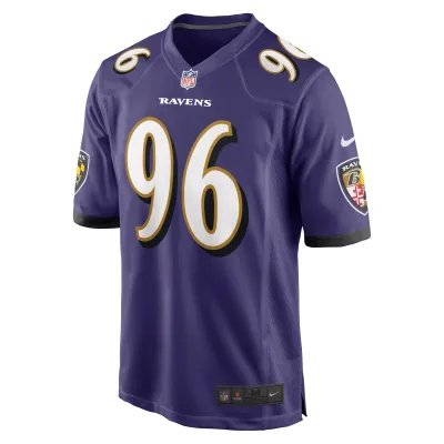 Men's Baltimore Ravens Broderick Washington Purple Game Player Jersey 02