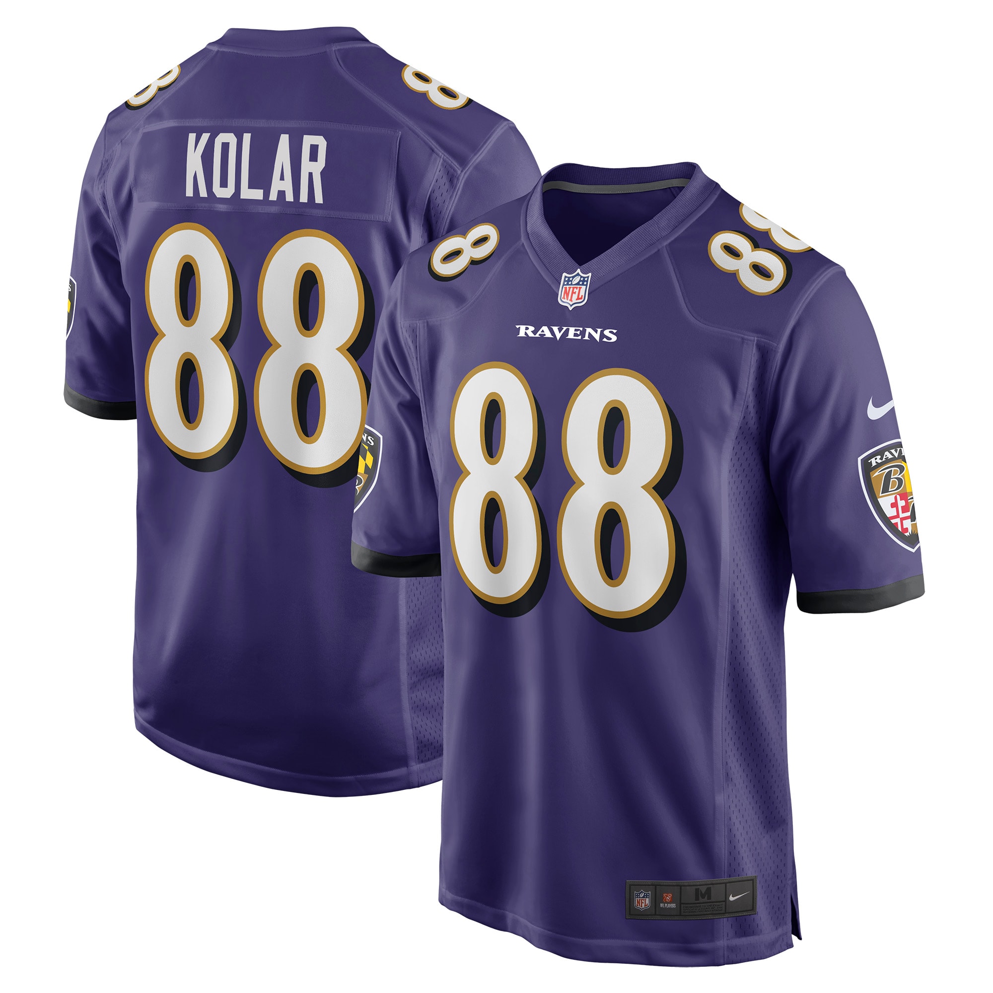 Men's Baltimore Ravens Charlie Kolar Purple Player Game Jersey