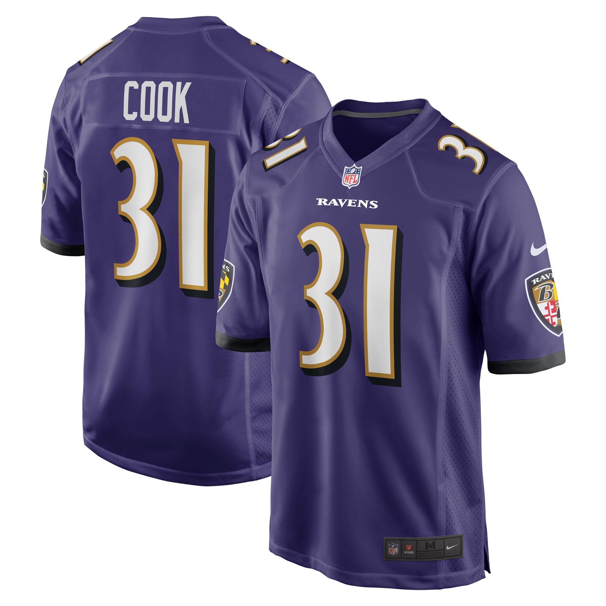 Men's Baltimore Ravens Dalvin Cook Purple Game Jersey