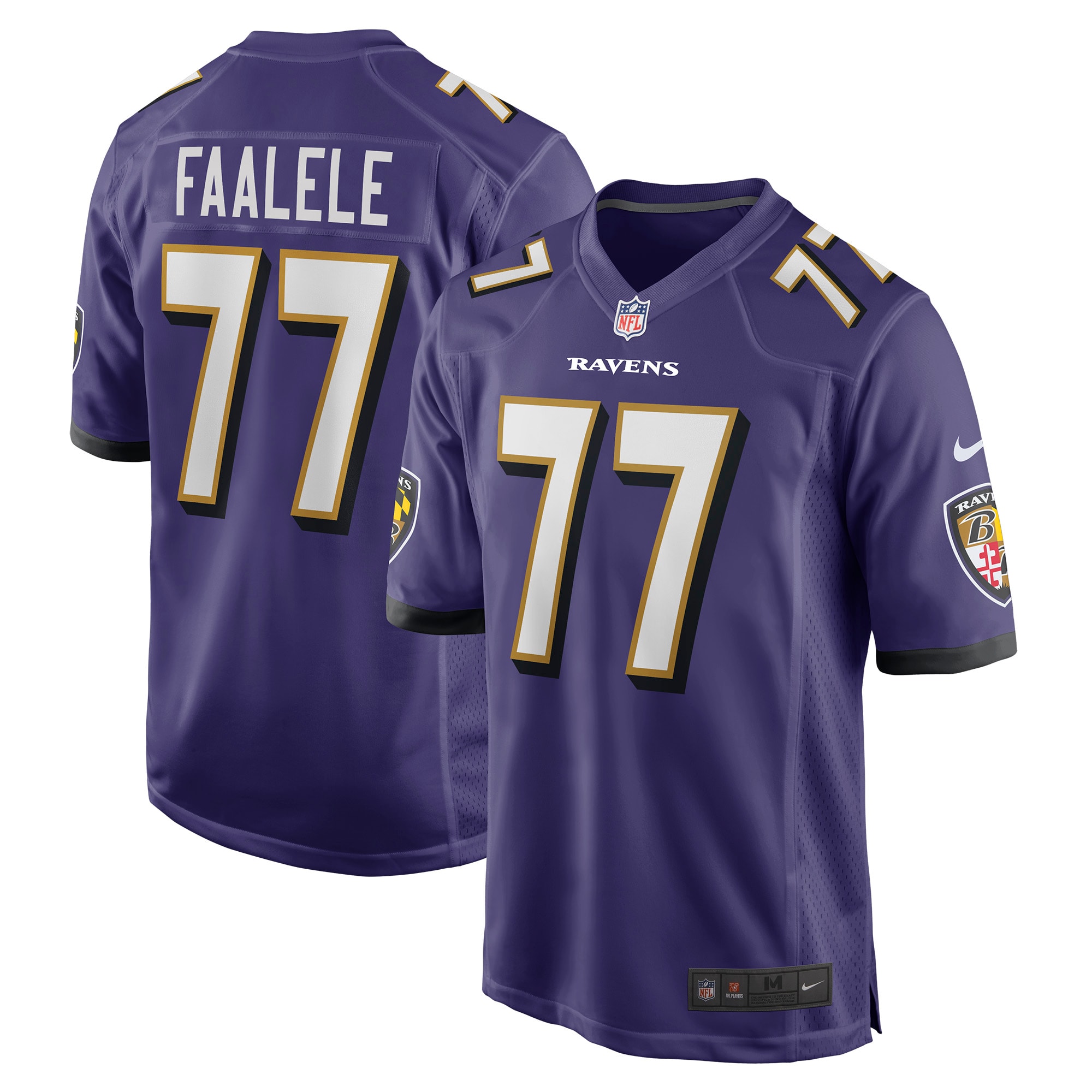 Men's Baltimore Ravens Daniel Faalele Purple Player Game Jersey