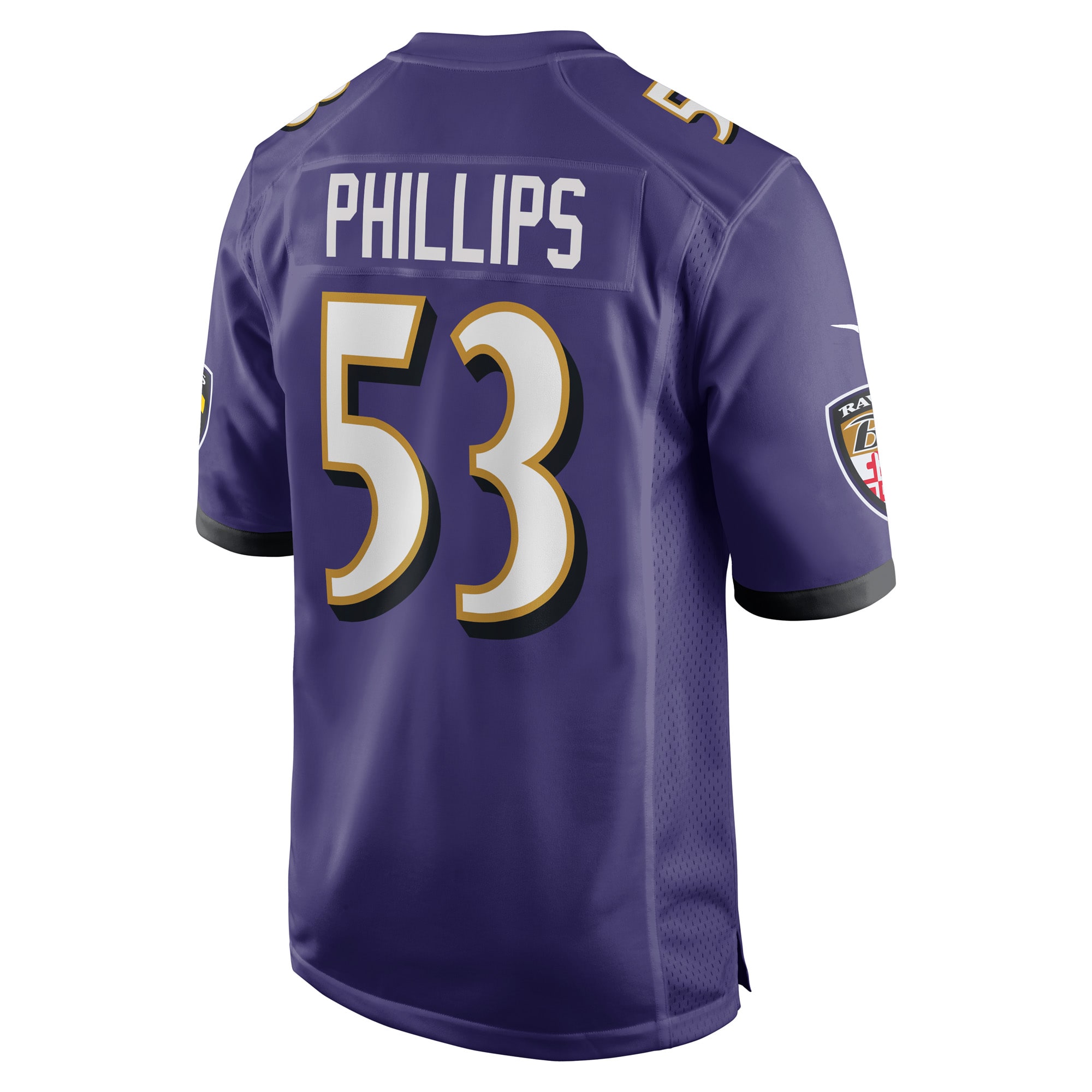 Men's Baltimore Ravens Del'Shawn Phillips Purple Game Player Jersey