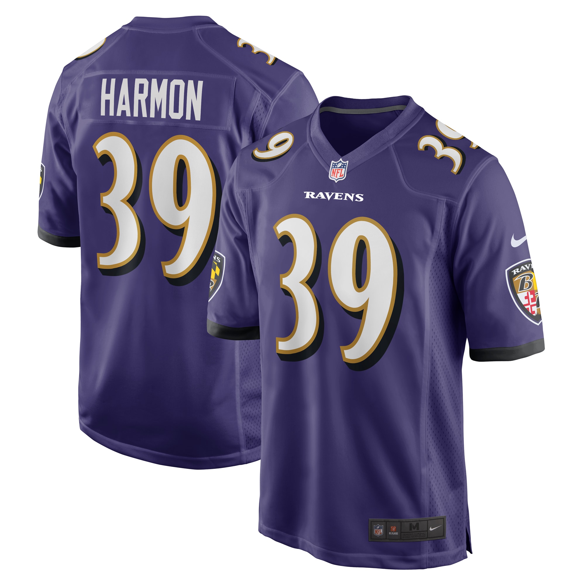 Men's Baltimore Ravens Duron Harmon Purple Game Jersey