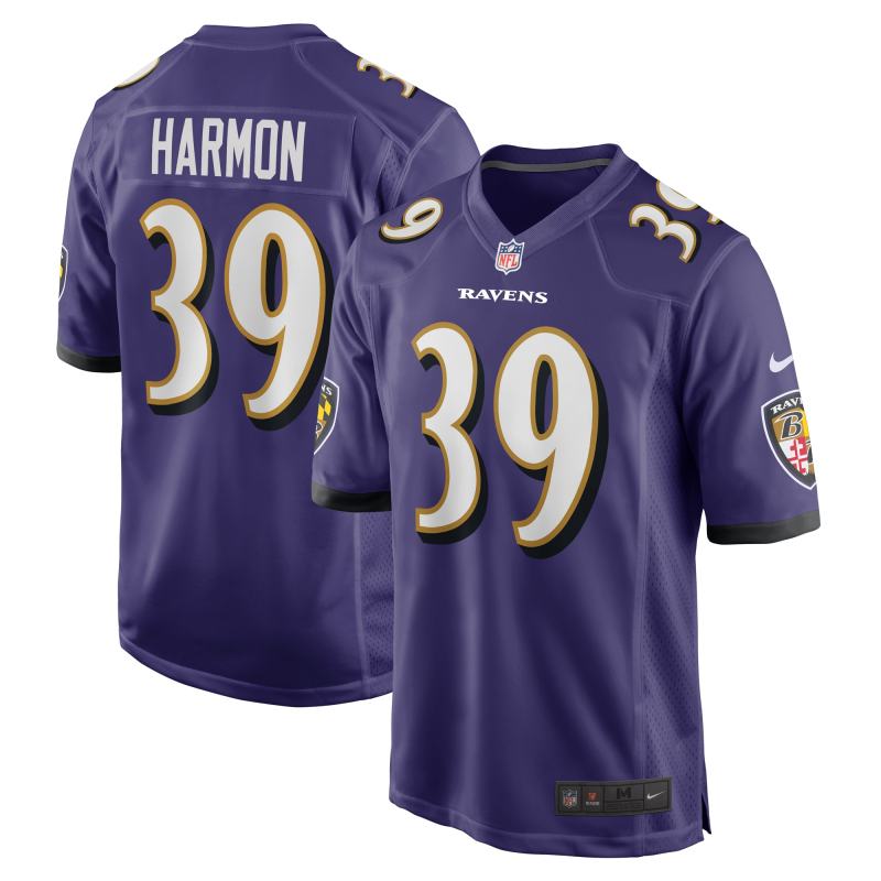 Men's Baltimore Ravens Duron Harmon Purple Game Jersey