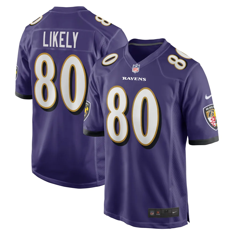 Men's Baltimore Ravens Isaiah Likely Purple Player Game Jersey