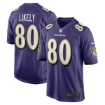 Men's Baltimore Ravens Isaiah Likely Purple Player Game Jersey