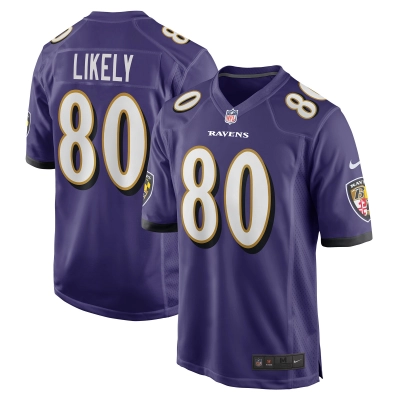 Men's Baltimore Ravens Isaiah Likely Purple Player Game Jersey 01