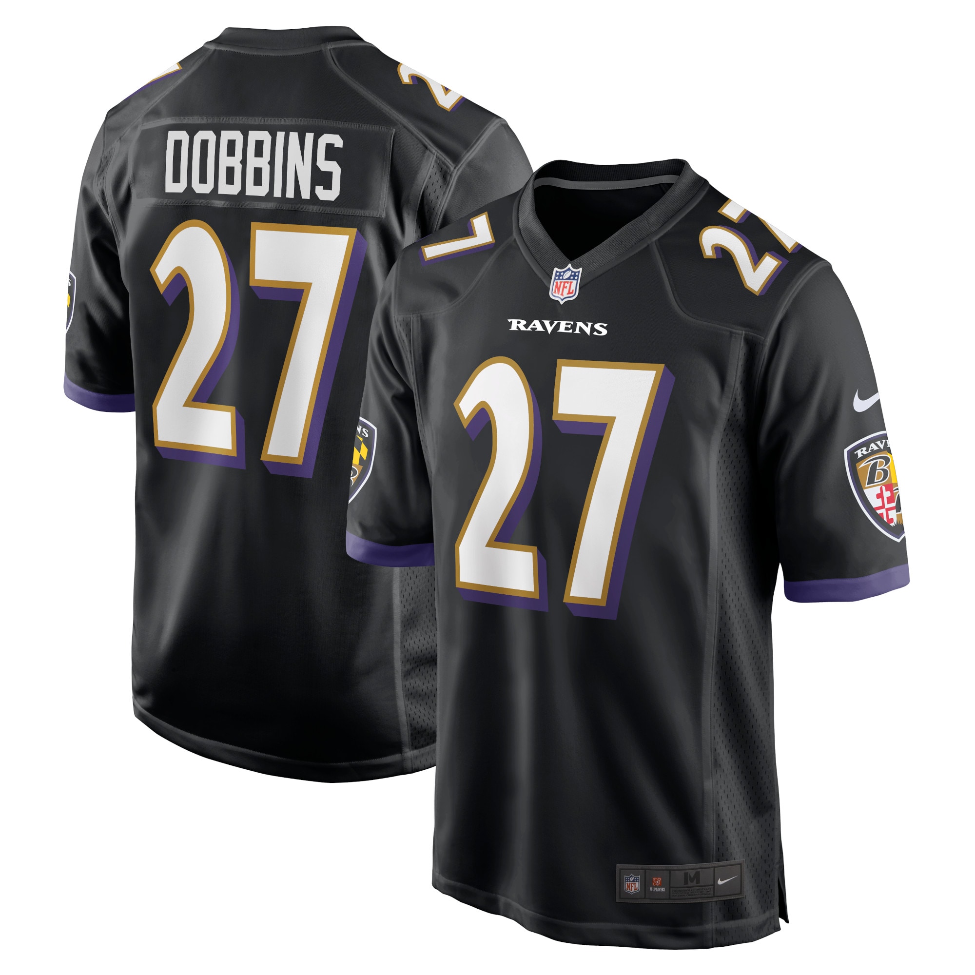 Men's Baltimore Ravens J.K. Dobbins Black Game Jersey