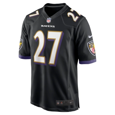 Men's Baltimore Ravens J.K. Dobbins Black Game Jersey 02