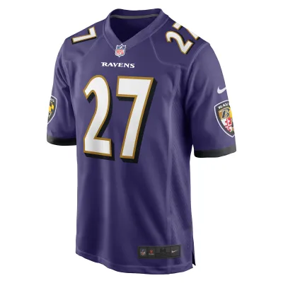 Men's Baltimore Ravens J.K. Dobbins Purple Game Jersey 02