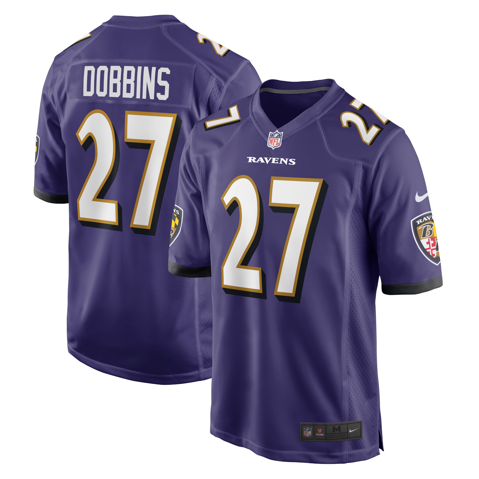 Men's Baltimore Ravens J.K. Dobbins Purple Game Team Jersey