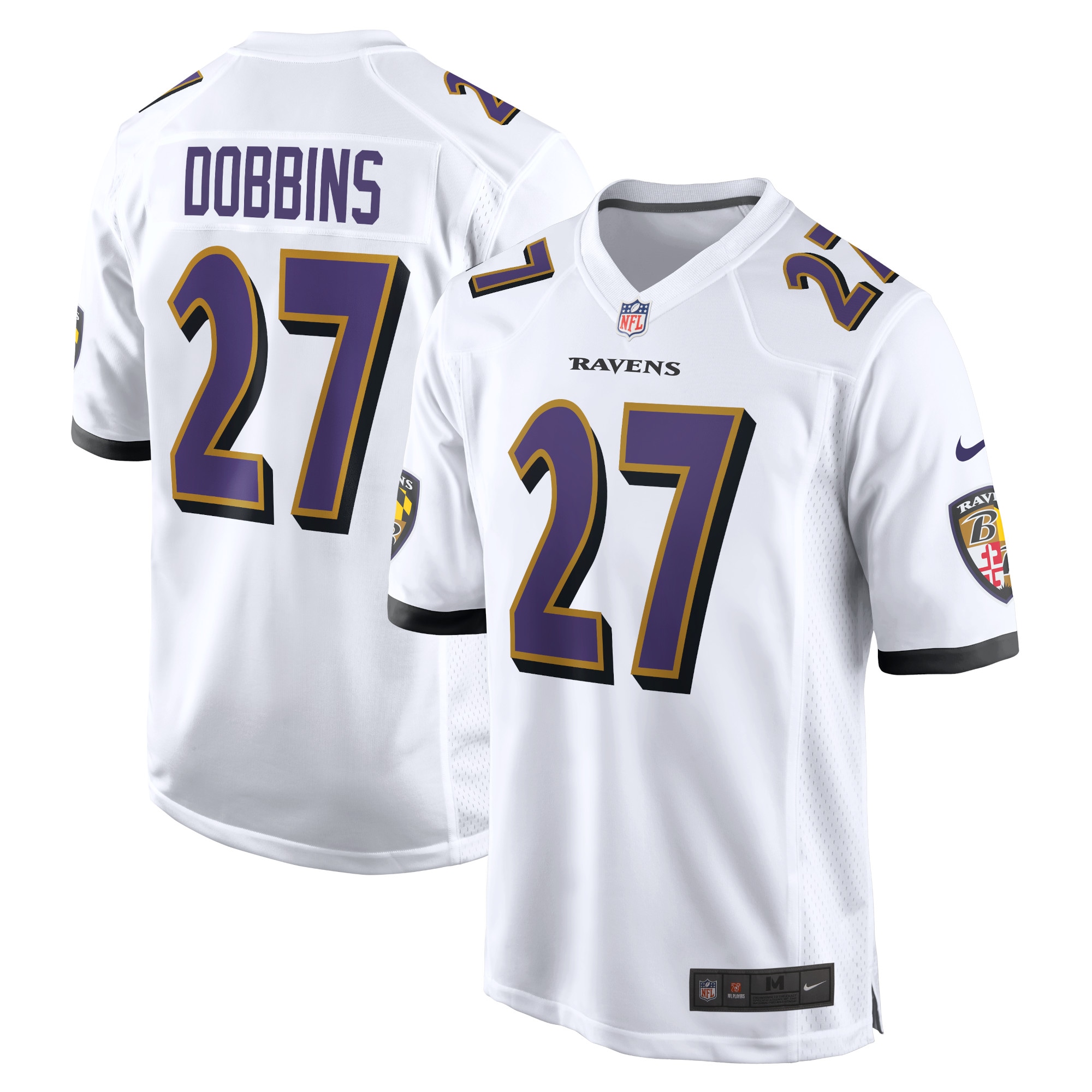 Men's Baltimore Ravens J.K. Dobbins White Game Jersey