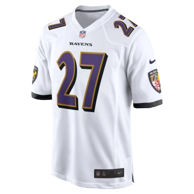 Men's Baltimore Ravens J.K. Dobbins White Game Jersey 02