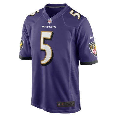 Men's Baltimore Ravens Jalyn Armour-Davis Purple Game Player Jersey 02