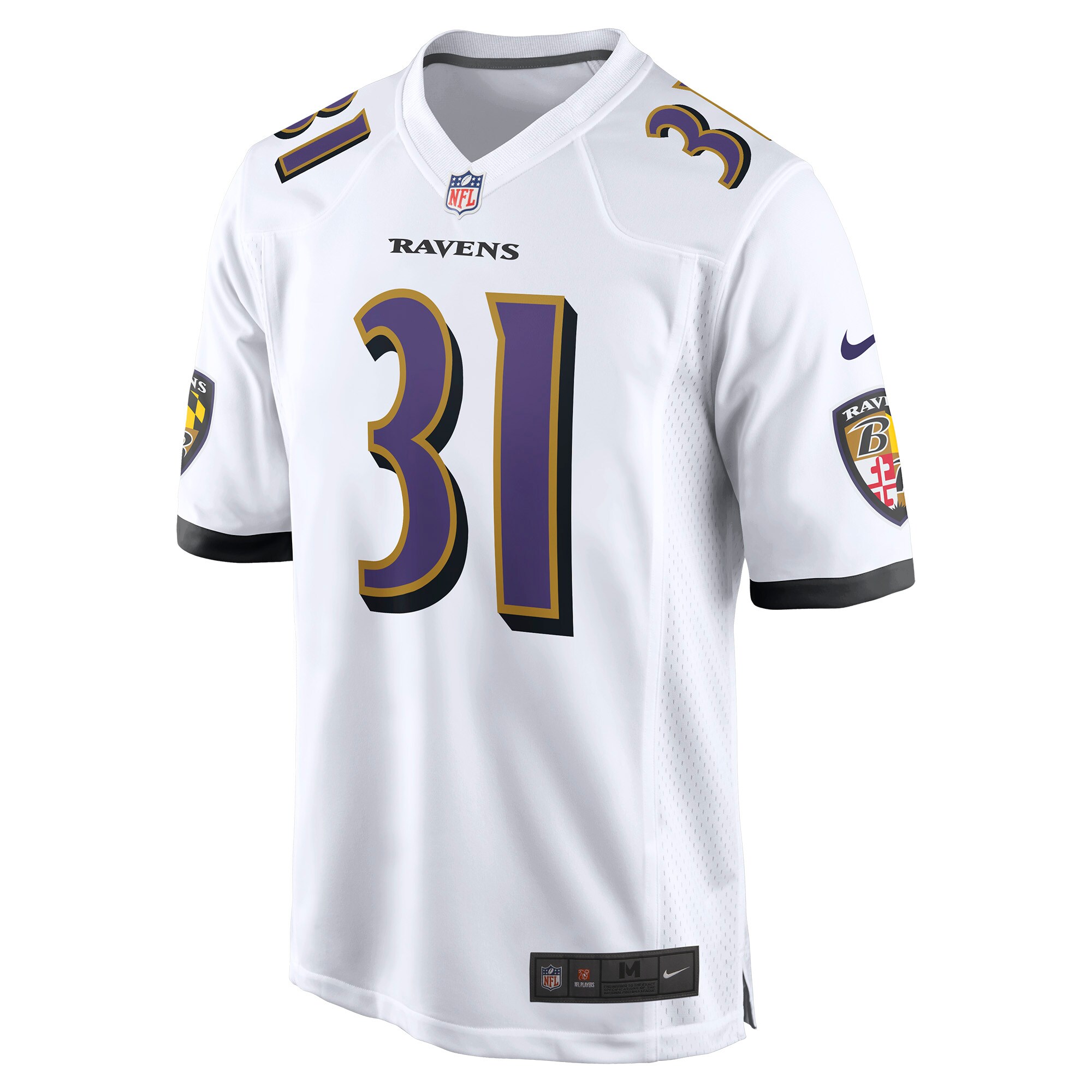 Men's Baltimore Ravens Jamal Lewis White Retired Player Game Jersey